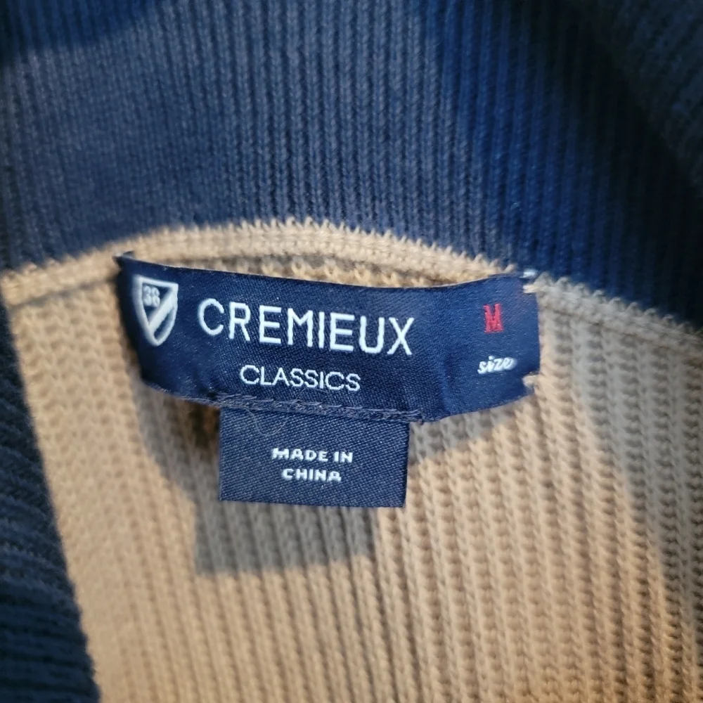 Cremieux Classics Tan Medium Vest  Full zip 100 % cotton Grandpa  pockets